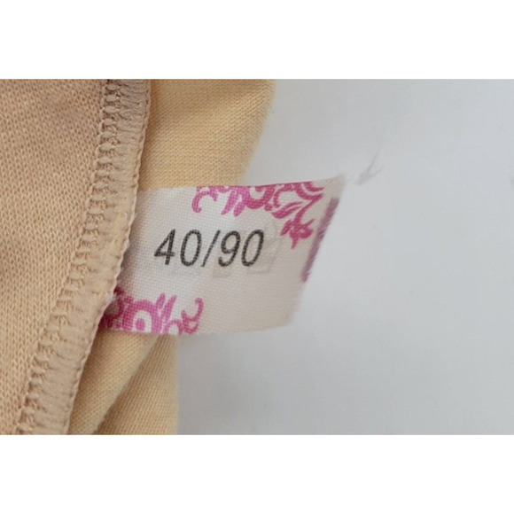 Glamorette Tan Floral Snap Button Front Closure Lingerie Wire Free Bra Size 40 - Picture 3 of 7